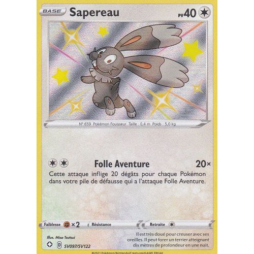 Carte Pokemon - Sapereau - Sv097/Sv122 - Shiny Épée Et Bouclier 4,5 - Destinées Radieuse