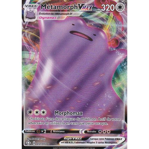 Carte Pokemon - Metamorph Vmax - 051/072 - Ultra-Rare En Full Art - Épée Et Bouclier 4,5 - Destinées Radieuse