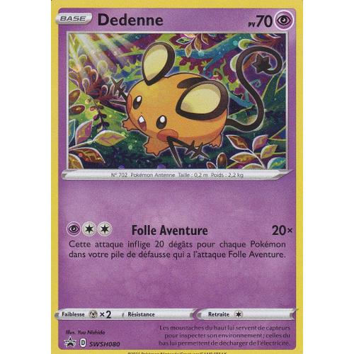 Carte Pokemon - Dedenne - Promo - Holo-Rare - Swsh080 - Épée Et Bouclier 4,5 - Destinées Radieuse