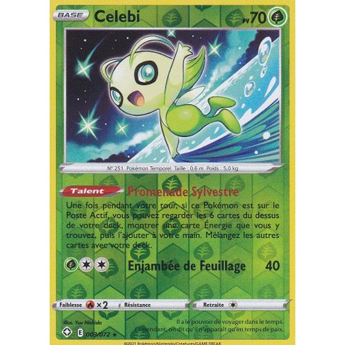 Carte Pokemon - Celebi - Holo-Reverse - 003/072 - Épée Et Bouclier 4,5 - Destinées Radieuses