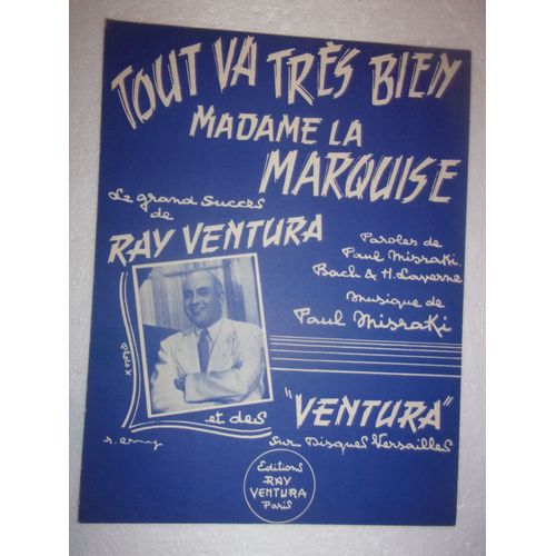 Partition "Tout Va Très Bien, Madame La Marquise"