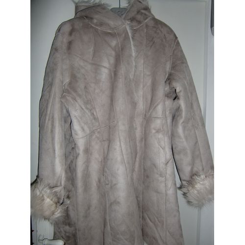 Parka Fausse Fourrure Et Capuche Beige/Nude Taille 46/48