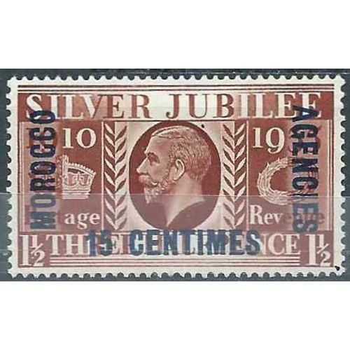 Grande Bretagne, Bureaux Commerciaux Au Maroc 1935, Beau Timbre Yvert 26, Jubilé D'argent Du Roi George 5, 1 1/2 Penny Brun Surchargé 'morocco Agencies", Neuf*