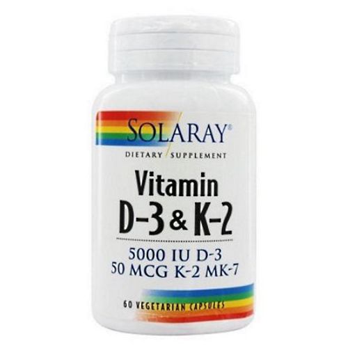 Solaray Vitamina D3 Y K2 60 Vcaps 5000 Ui 