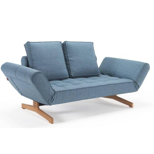 Innovation Living Canapé Design Ghia Wood Convertible Lit 210*80 Cm Tissu Mixed Dance Light Blue