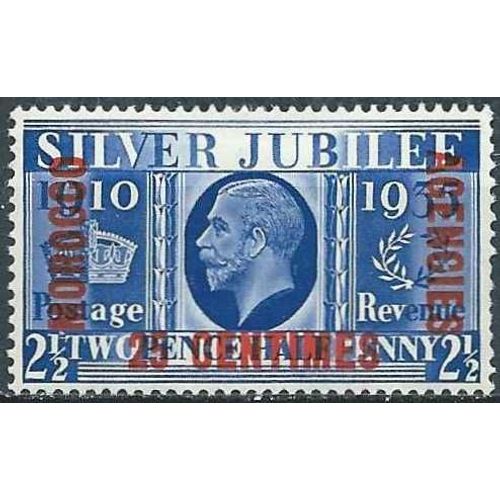 Grande Bretagne, Bureaux Commerciaux Au Maroc 1935, Beau Timbre Yvert 27, Jubilé D'argent Du Roi George 5, 2 1/2 Pence Bleu Surchargé 'morocco Agencies", Neuf*