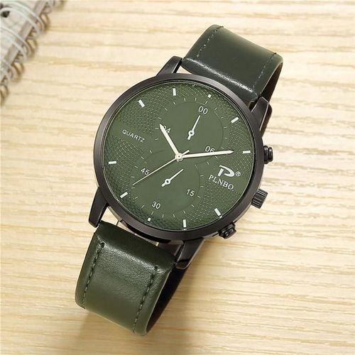 Montre-Bracelet En Cuir Pu Pour Hommes, Marque Verte, À Quartz, Horloge, Hodinky