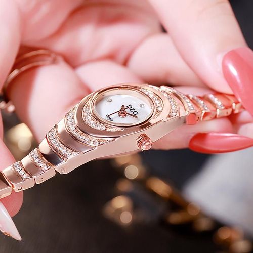 Montre-Bracelet De Luxe Pour Femmes, En Or Rose, Diamant