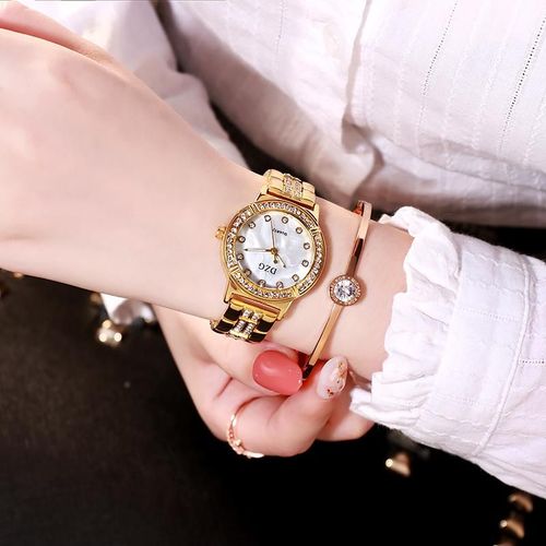 Montres De Mode Pour Femmes Genève Montre De Styliste Pour Dames Marque De Luxe Diamant Quartz Or Montre-Bracelet Cadeaux Pour Femme