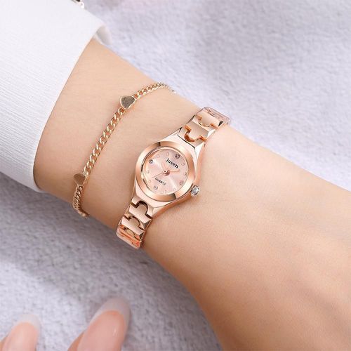Montre-Bracelet En Or Rose Pour Femmes, De Qualité En Acier Inoxydable, Petit Bracelet En Diamant Pour Dames, Cadeaux, Tendance