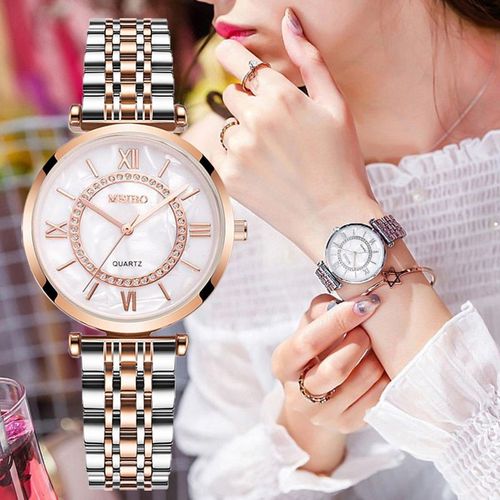 Femmes Montres Haut Marque De Luxe Mode Diamant Dames Montres En Acier Inoxydable Argent Maille Bracelet Femme Montre À Quartz