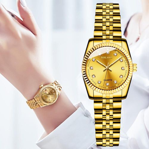 Femmes Montres Haut Marque De Luxe Mode Diamant Dames Montres En Acier Inoxydable Or Maille Bracelet Femme Montre À Quartz