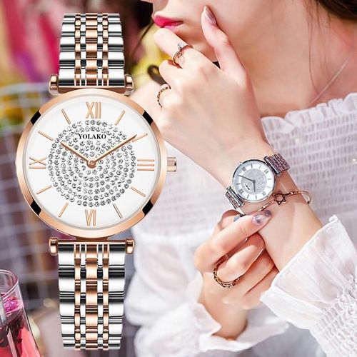 Gypsophila-Montre-Bracelet À Quartz Pour Femmes, Cadran Or Rose, Bracelet En Acier Inoxydable, Cadeaux, Collection 2020