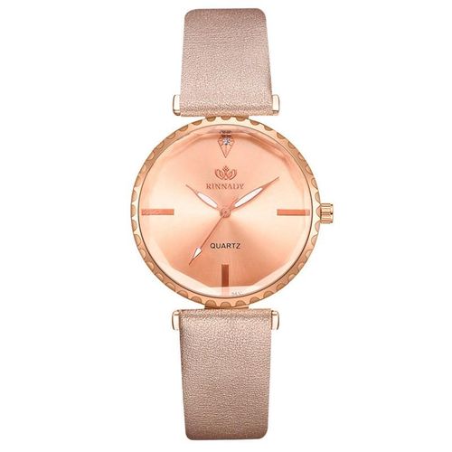 Montres De Luxe À Cadre Doré Pour Femmes, Montre-Bracelet À Quartz En Cuir, Simple Et Élégante, Design Classique