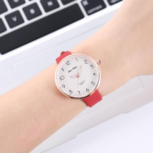 Montre-Bracelet En Cuir Pour Femmes, Vintage, Marque De Mode, Simple, À Quartz, Numérique, Rétro