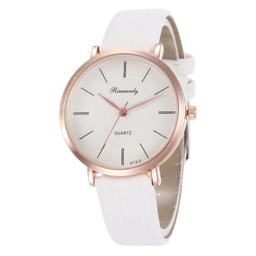 Montre À Quartz Simple Pour Femmes, Bracelet En Cuir, Noir Et Blanc, De Marque De Luxe, Décontracté