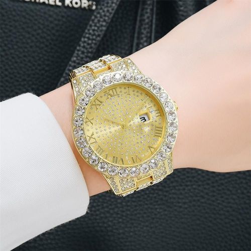 Montre À Quartz Pour Femmes, En Or Incrusté De Diamants, Marque De Luxe, Bracelet Pour Filles, Horloge Relogio Feminin