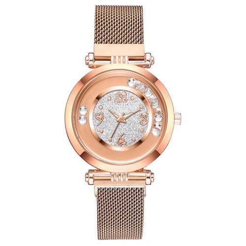 Montre De Luxe À Boucle Magnétique Pour Femmes, Montre-Bracelet Numérique À Quartz De Qualité, Bracelet En Acier Inoxydable Et Maill