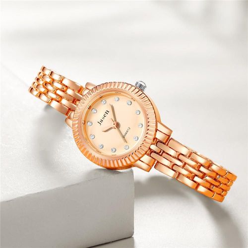 Nouvelles Montres De Luxe En Strass Brillant Pour Femmes En Acier Inoxydable Bracelet En Or Rose Montres À Quartz Pour Femmes Reloje