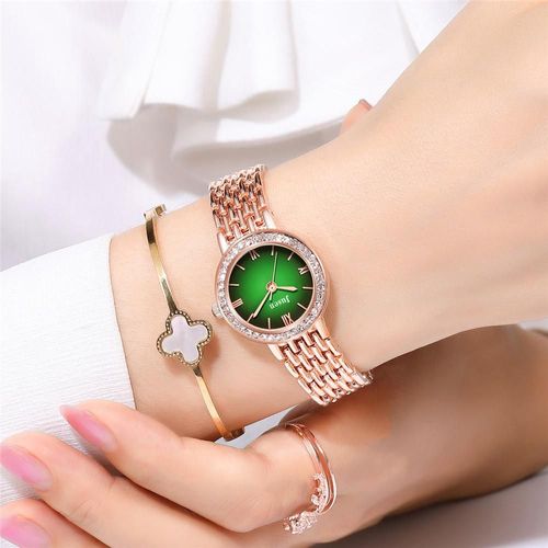 Montres De Luxe À Strass Pour Femmes, En Acier Inoxydable, Or Rose, Bracelet À Quartz