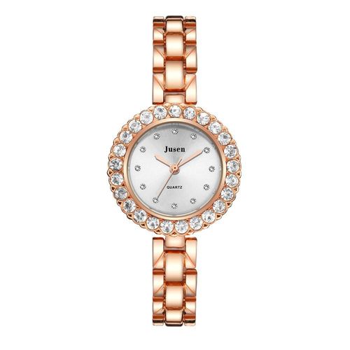 Or Rose Qualités Femmes Bracelet Montres En Acier Inoxydable Mode Luxe Cristal Montre Dames Quartz Montres Cadeaux