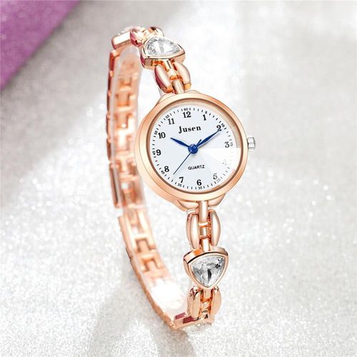 Montres De Luxe À Strass Pour Femmes, En Acier Inoxydable, Or Rose, Bracelet À Quartz