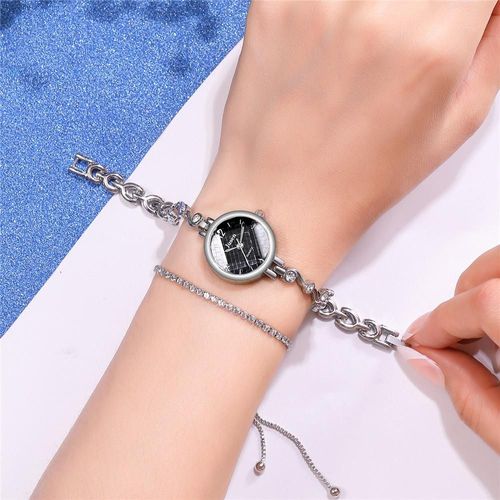 Montre-Bracelet De Luxe En Diamant Pour Femmes, Design Élégant, Cadran Flocon De Neige, Argent, Quartz, Or Rose
