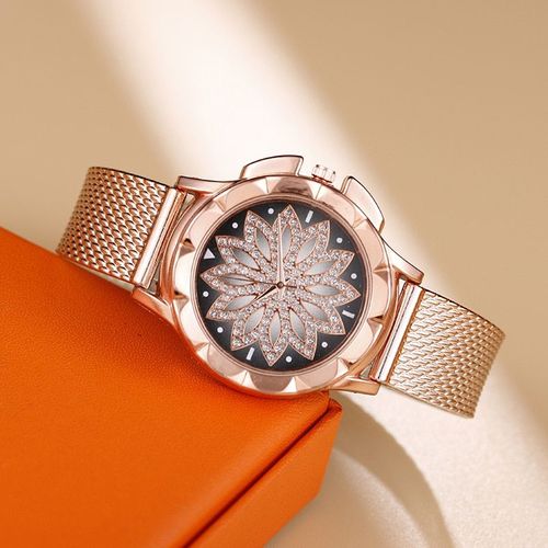 Montre En Filet Pour Femmes, Bracelet Tendance, Couleur Or Rose, Pour Étudiantes