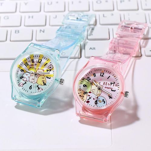Montre À Quartz Électronique Pour Filles, Petit Bracelet Transparent Numérique, Dessin Animé Japonais, Mignon, Frais Et Simple