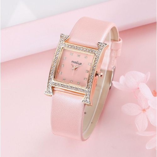 Montre De Luxe À Strass Pour Femmes, Bracelet À Quartz, Carré, Décontracté, Mode Sauvage