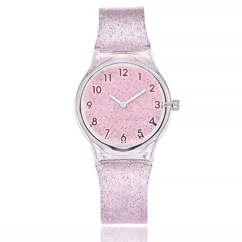 Montre À Quartz Avec Bracelet En Silicone Transparent Pour Femmes, Colorée, Simple, Étoilée, Numérique, Tendance