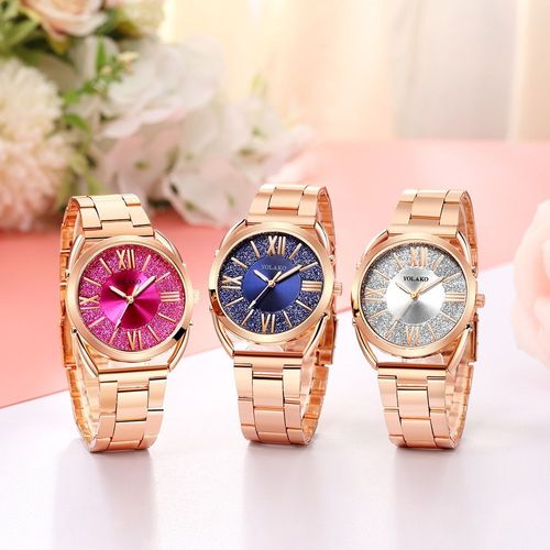 Montre-Bracelet De Luxe En Alliage Or Rose Pour Femmes