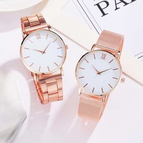 Montre De Luxe Pour Femmes, Bracelet En Maille Or Rose, À Quartz, Créatif, Cadeaux