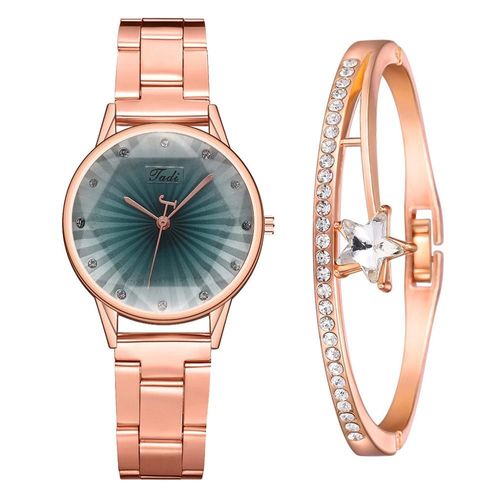 Montre De Luxe À Quartz Pour Femmes, Bracelet En Acier Inoxydable, Or Rose, Collection
