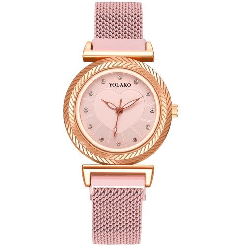 Montre-Bracelet Magnétique De Luxe Pour Femmes, Top Marque, Maille, Strass, Rose, Or, Livraison Directe