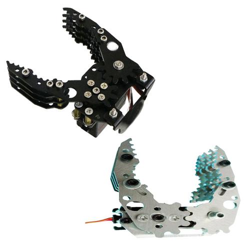 2pcs Pince Robot Bricolage Robotique Métal Pince Standard Griffe Arduino G6 Noir + Argent MagiDeal