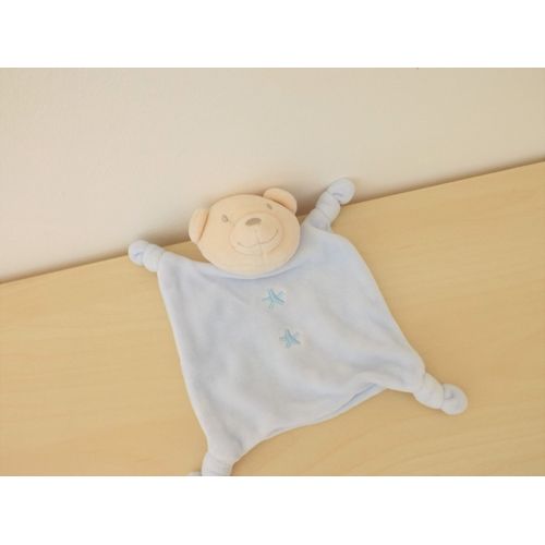 Doudou Ours Beige Bleu Étoiles Absorba