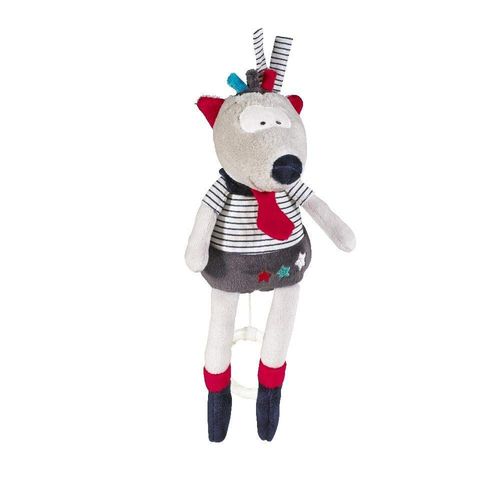 Doudou Musical Loup Mister Bouh Sauthon Peluche Bebe Boite A Musique Naissance