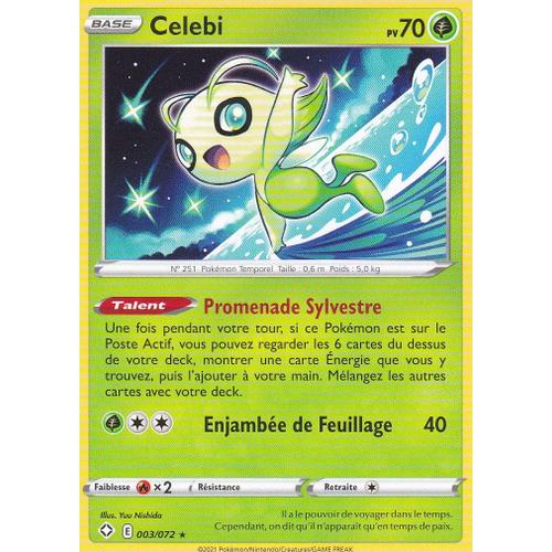Carte Pokemon - Celebi - 003/072 - Rare - Épée Et Bouclier 4,5 - Destinées Radieuses