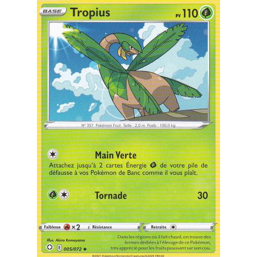 Carte Pokemon - Tropius - 005/072 - Épée Et Bouclier 4,5 - Destinées Radieuse