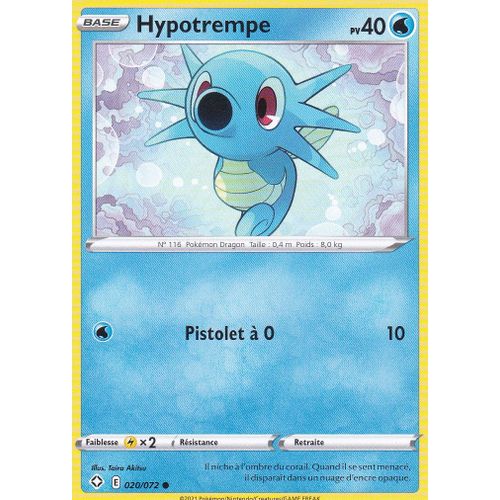 Carte Pokemon - Hypotrempe - 020/072 - Épée Et Bouclier 4,5 - Destinées Radieuses