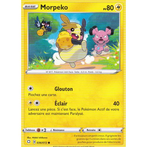Carte Pokemon - Morpeko - 036/072 - Épée Et Bouclier 4,5 - Destinées Radieuses