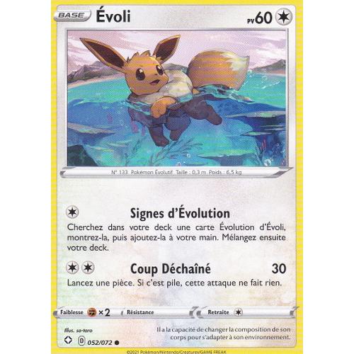 Carte pokemon - Evoli - 052/072 - épée et bouclier 4,5 - Destinées