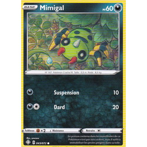 Carte Pokemon - Mimigal - 043/072 - Épée Et Bouclier 4,5 - Destinées Radieuses