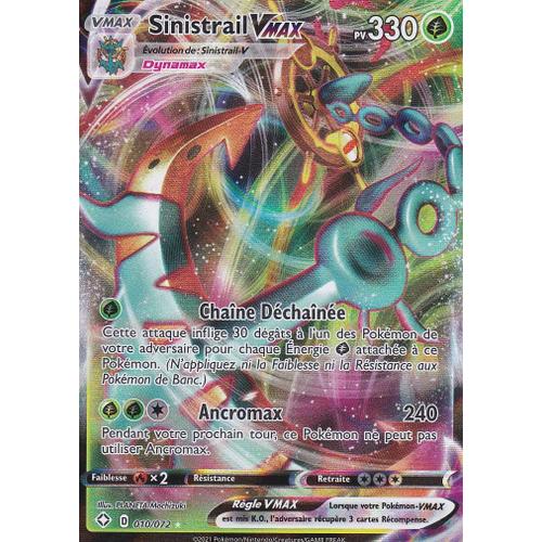 Carte Pokemon - Sinistrail Vmax - 010/072 - Ultra-Rare En Full Art - Épée Et Bouclier 4,5 - Destinées Radieuses