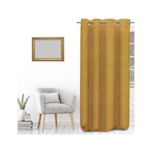 Voile À Oeillets Effet Froissé 135x250 Cm Boheme Moutarde, Par Soleil D'ocre