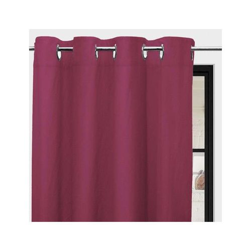 Rideau À Oeillets En Microfibre Lavée 135x180 Cm Boheme Framboise, Par Soleil D'ocre