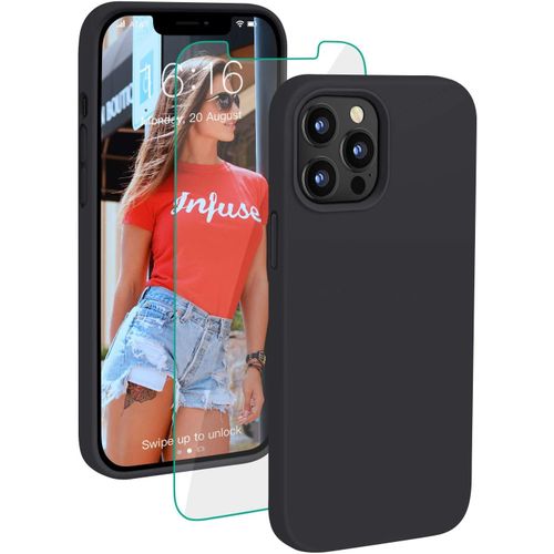 Coque Silicone Tpu Couleur Noire + Verre Trempe Pour Iphone 12 Mini Little Boutik® Couleur :