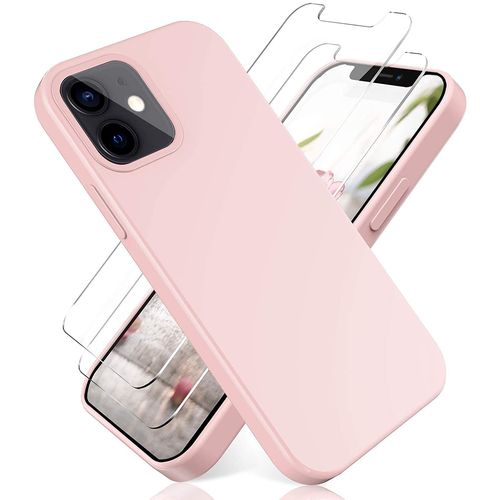 Coque Silicone Tpu Couleur Rose + 2 Verres Trempes Pour Iphone 12 Mini Little Boutik® Couleur :