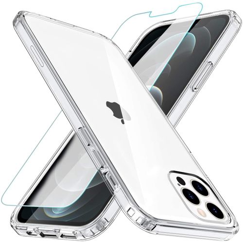 Coque Silicone + Vitre Protection Ecran Pour Apple Iphone 12 Pro Little Boutik® Couleur :